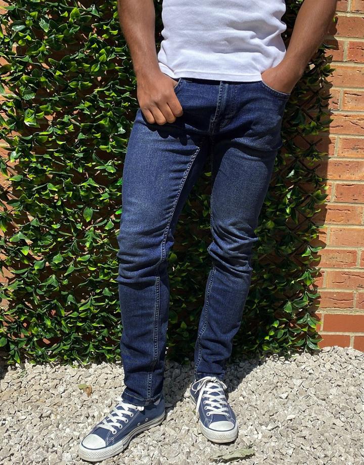 Only & Sons Skinny Fit Jeans In Washed Blue-blues