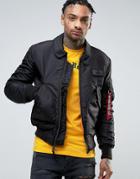 Alpha Industries Cwu Bomber Jacket In Slim Fit Black - Black