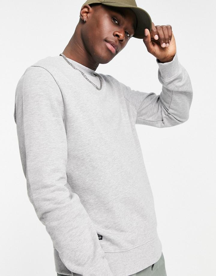 Threadbare Crew Neck Sweatshirt In Light Gray-grey