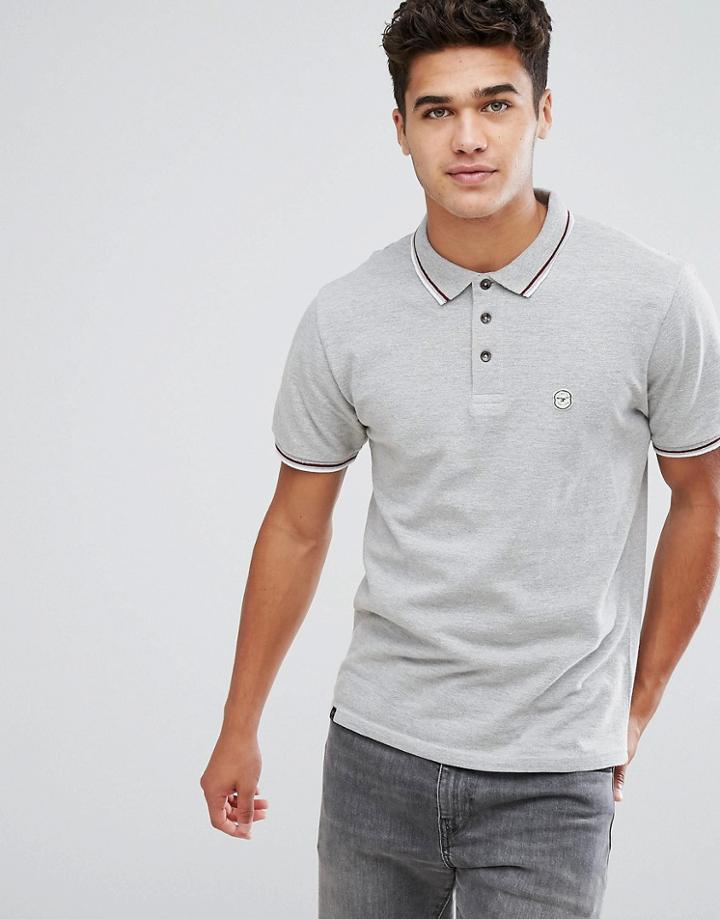 Le Breve Tipped Polo Shirt - Gray