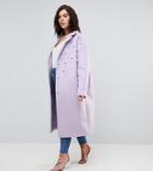 Asos Curve Pearl Soft Coat - Purple