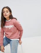 Wrangler Flocked Logo Sweatshirt - Pink