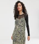 Collusion Tall Snake Print Cami Mini Dress-multi