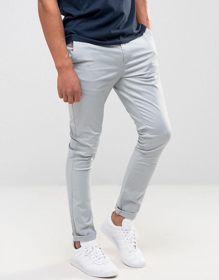 Asos Super Skinny Chinos In Blue - Blue