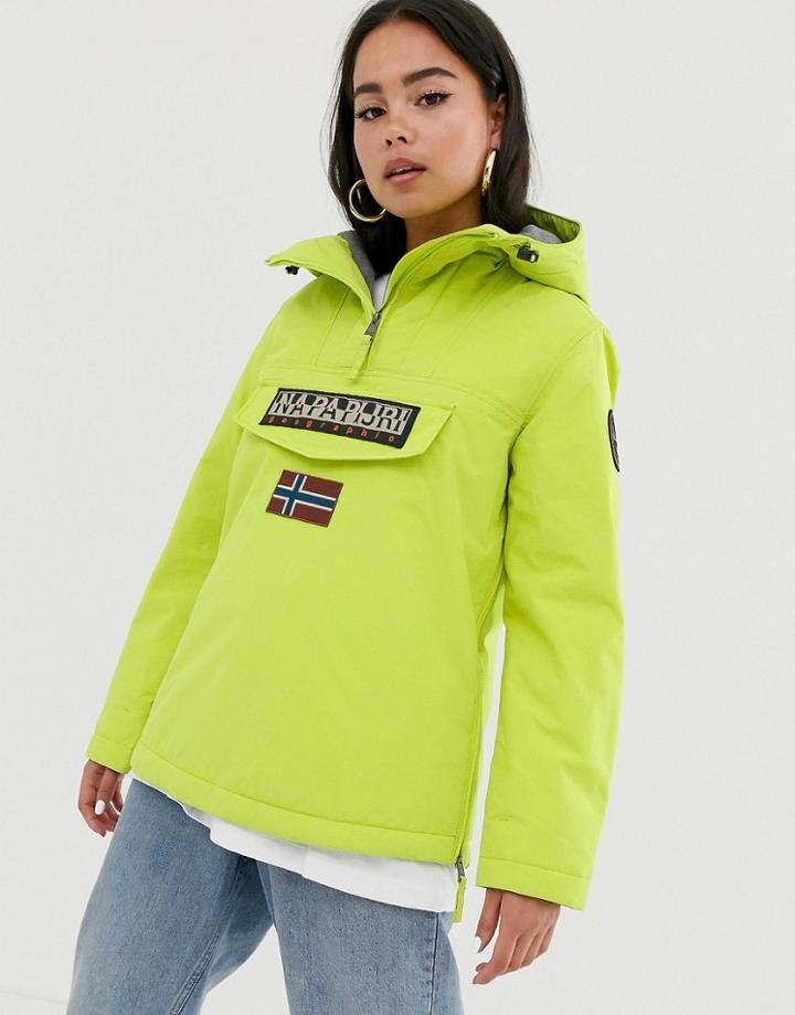 Napapijri Rainforest Winter 3 Overhead Jacket In Lime-yellow