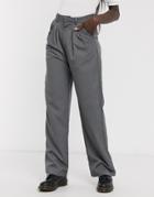 Daisy Street Relaxed Wide Leg Pants With Pleat Front Two-piece-grey