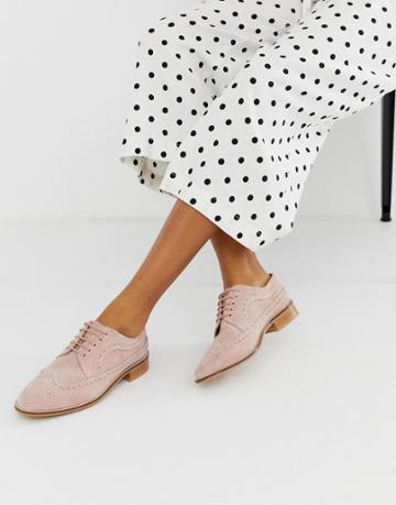 Asos Design Mai Tai Leather Brogues-pink