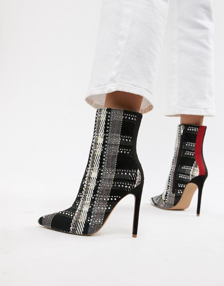 Steve Madden Winn Check Stilleto Boot - Multi