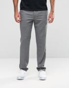 Asos Slim Pants With Elasticated Waist And Punchole Detail - Gray