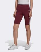 Adidas Originals Adicolor Three Stripe Legging Shorts In Crimson-red