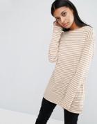 Asos Oversized Striped Long Sleeve T-shirt - Multi
