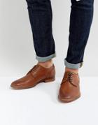 Asos Derby Shoes In Tan Leather With All Over Texture Emboss - Tan