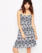 Brave Soul Paisley Print Sun Dress - Navy