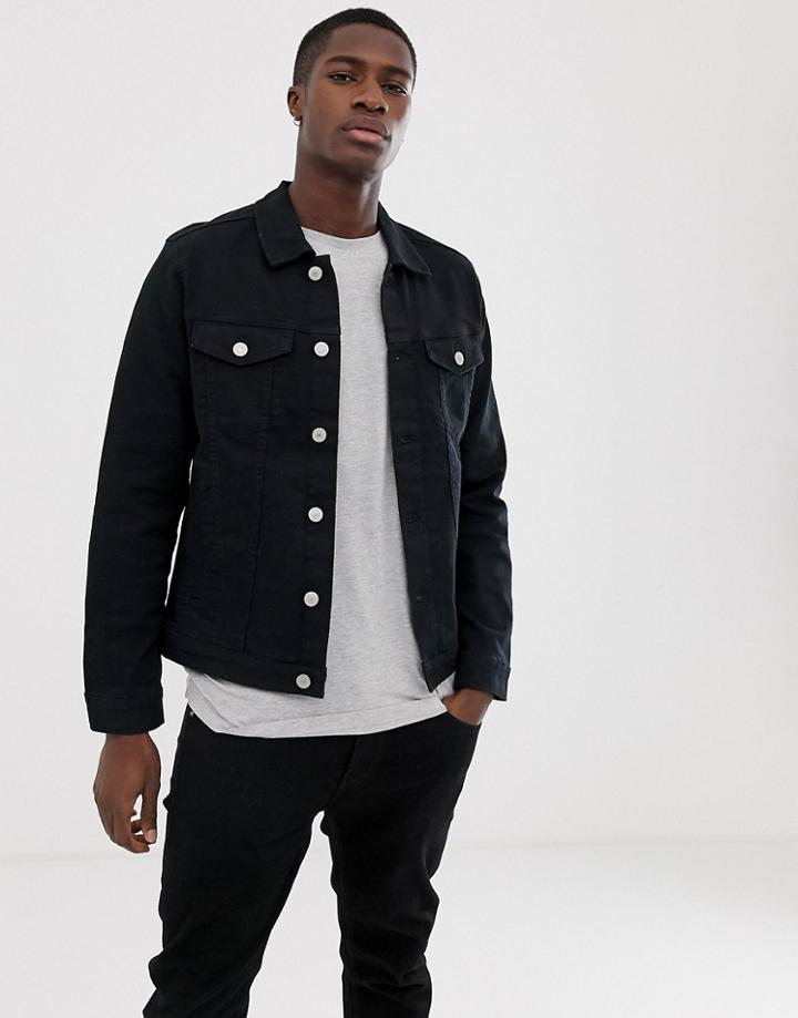 Jack & Jones Denim Jacket In Black