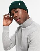 Selected Homme Logo Beanie In Green Made From 100% Recycled Polyester