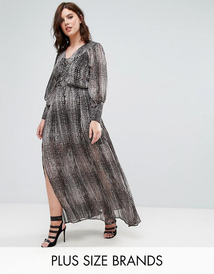 Elvi Printed Long Dress - Multi