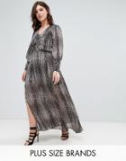 Elvi Printed Long Dress - Multi