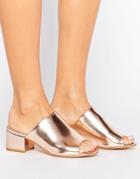 Truffle Kitten Heel Mule - Copper