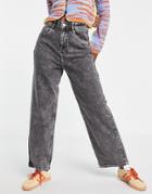 Noisy May Gigi Oversized Mom Jeans In Washed Gray