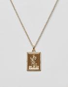 Asos Vintage Style St. Christopher Rectangle Tag Necklace - Gold