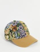 Asos Design Baseball Cap In Floral Tapestry Design-multi