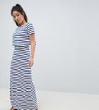 Asos Design Maternity Nursing Double Layer Maxi Dress In Stripe - Multi