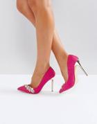 Carvela Jewel Detail Pointed Heeled Shoe - Pink