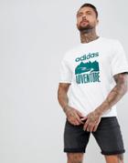 Adidas Originals Atric T-shirt With Adventure Print In White Cd6811 - White