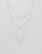 Orelia Minimalist Multi Row Necklace - Gold