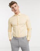 Moss London Slim Fit Shirt In Yellow