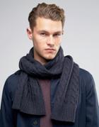 Selected Homme Scarf In Cable Knit - Navy