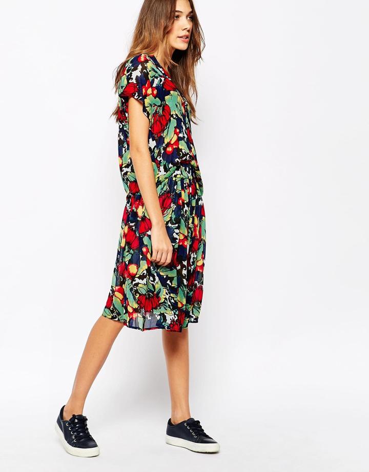Ganni Skirt In Tutti Frutti Floral Print - Tuttifrutti
