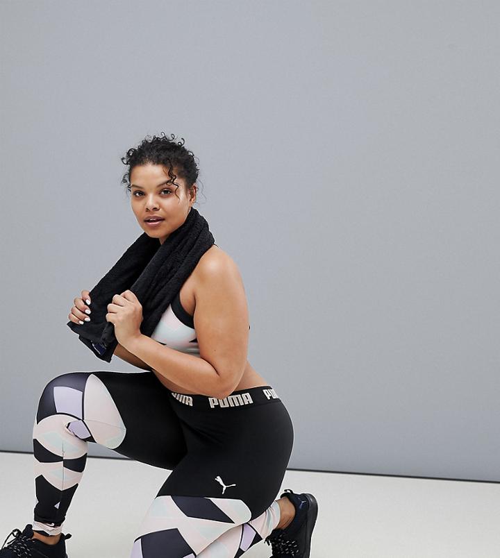 Puma Exclusive To Asos Plus Geometric Printed Leggings - Multi