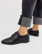 London Rebel Lace Up Brogues In Black Snake