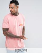 Ellesse T-shirt With Curved Hem - Pink