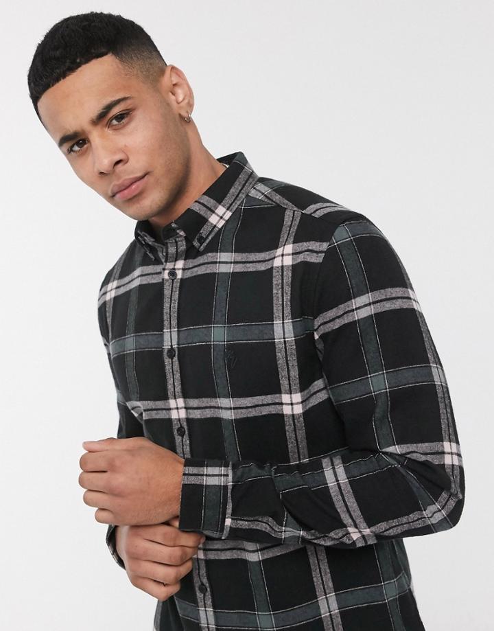 River Island Shirt In Black & Pink Check