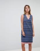 Diesel Glitter Stripe Dress With Tipping Detail - Blue