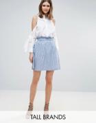 Y.a.s Tall Kolo Fine Stripe Printed Skirt Co-ord - Blue