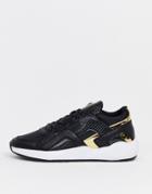 Siksilk Sneakers In Black With Gold Detail