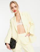 Selected Femme Dad Fit Blazer In Yellow - Part Of A Set - Yellow