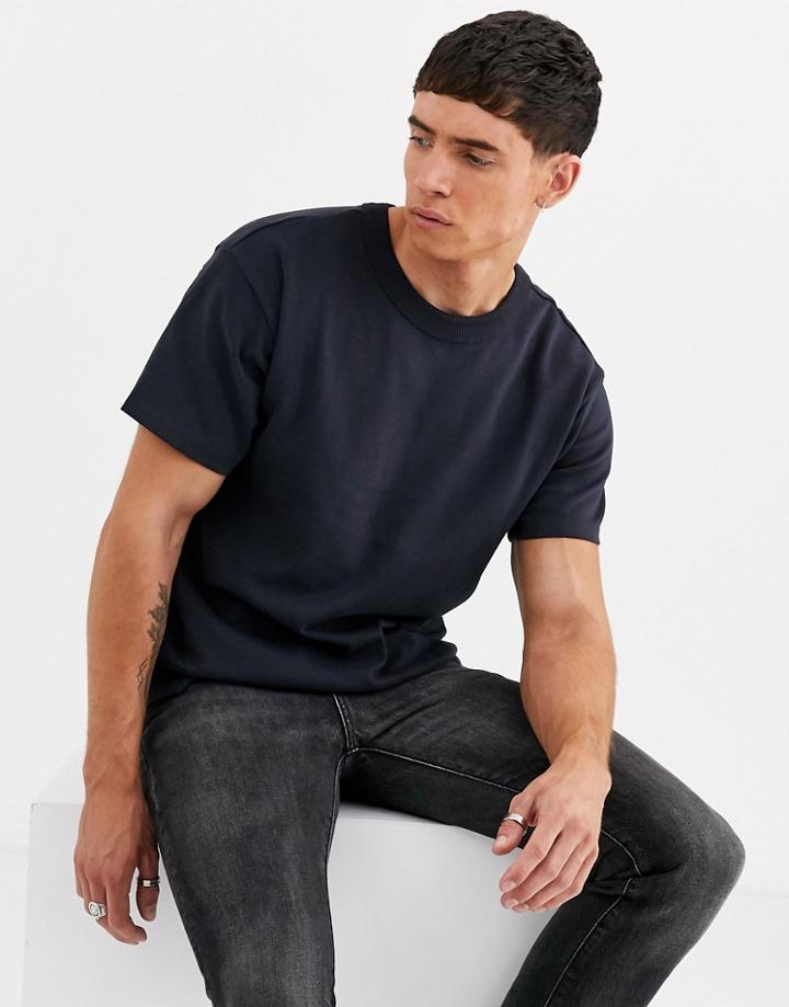 Jack & Jones Premium Crew Neck T-shirt In Navy