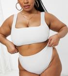 Asos Design Curve Mix And Match High Leg High Waist Bikini Bottom In White - White