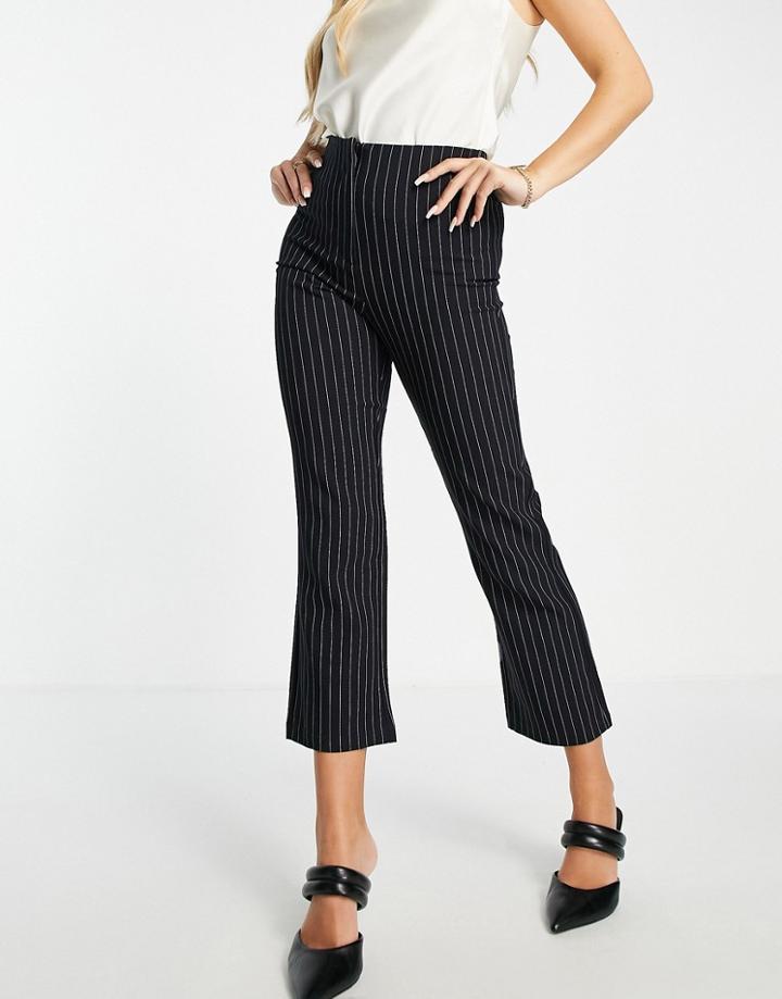 Vero Moda High Waisted Kick Flared Pants In Pinstripe-multi