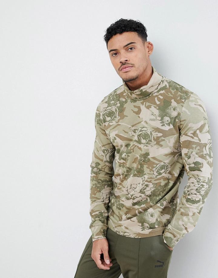 Puma Camo Crew Neck Sweatshirt - Green