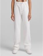 Bershka Contrast Seam Wide Leg Cargo Pants In Camel-neutral