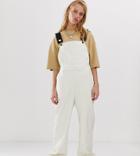 Collusion Leather Look Overalls In White