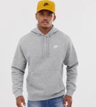 Nike Tall Club Hoodie In Gray-grey