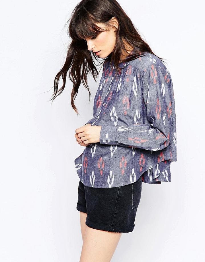 D.ra New Mexico Ikat Print Top - Denim Ikat