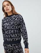 Love Moschino Alphabet Print Sweatshirt - Black