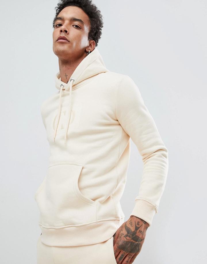 Criminal Damage Hoodie In Stone With Small Logo